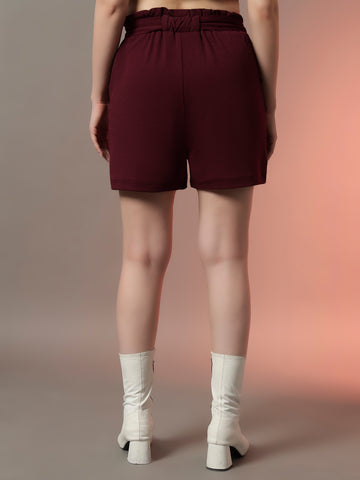 Wine Summer Shorts for Women