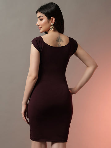 Wine Mini Dress for Women