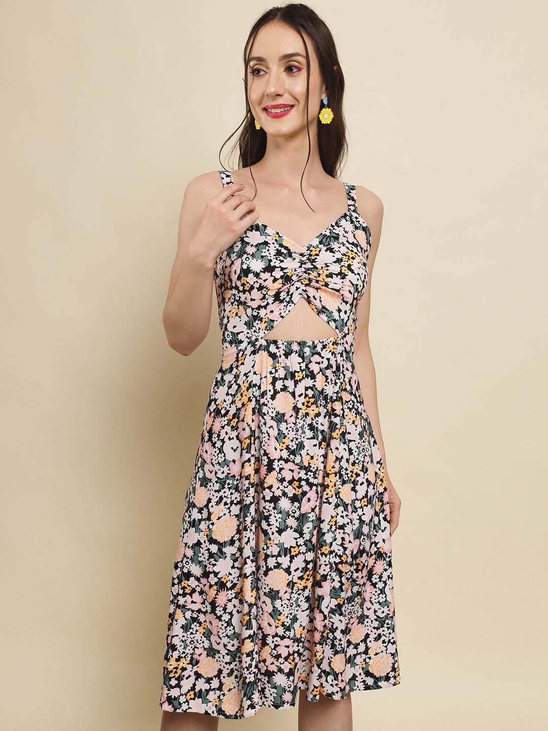 centre cut dress Anarkali Dress With Middle Cut Out Middle Cut Off-white Plazo Suit