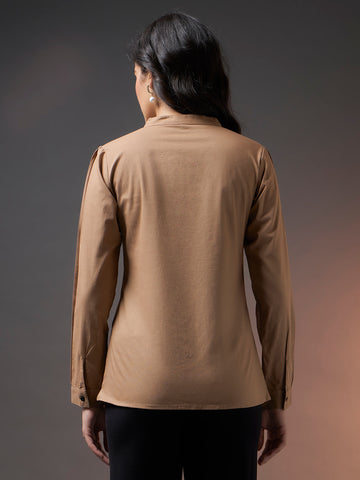 Solid Formal Shirt - Beige