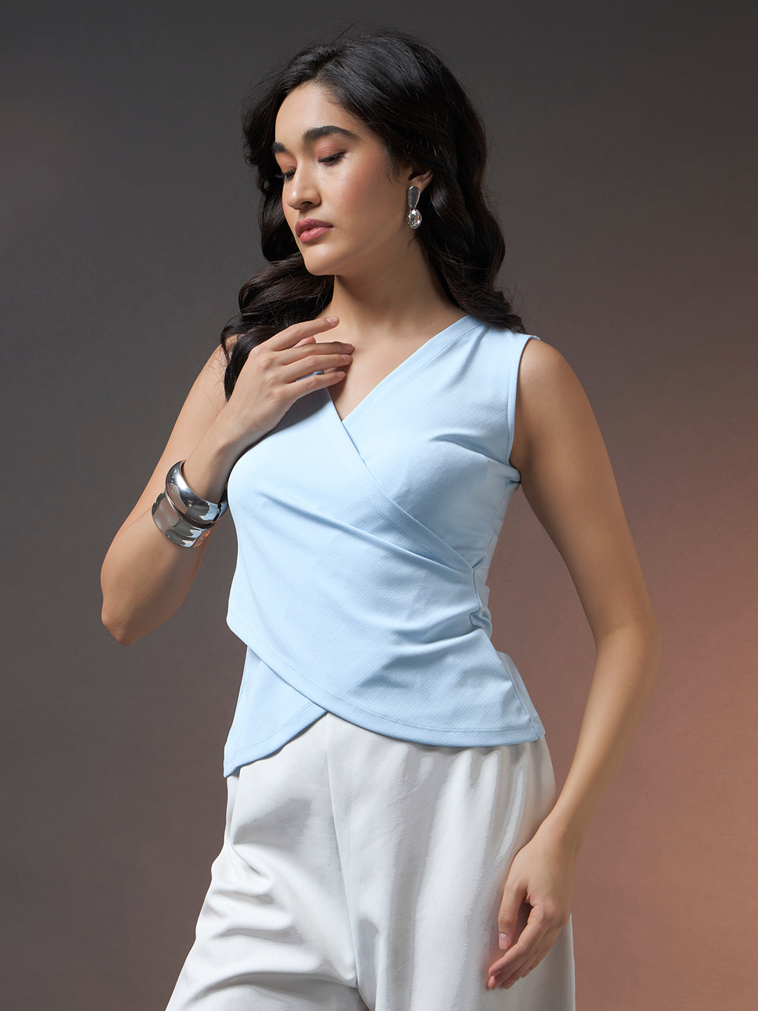 Riviera Cross Top - Sky Blue
