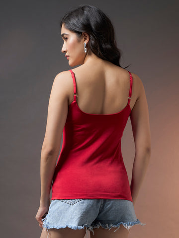 Padded Camisole Top - Red