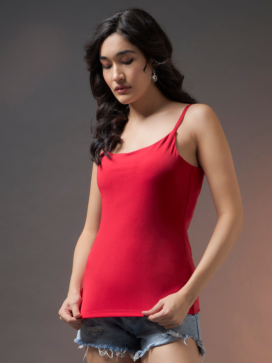 Padded Camisole Top - Red