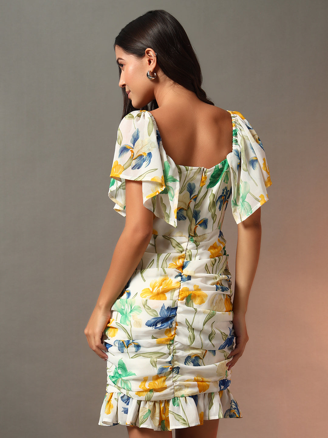 Printed Off Shoulder Dress - Multi 2