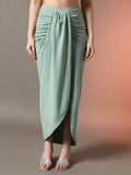 Green Drape Stretch Skirt