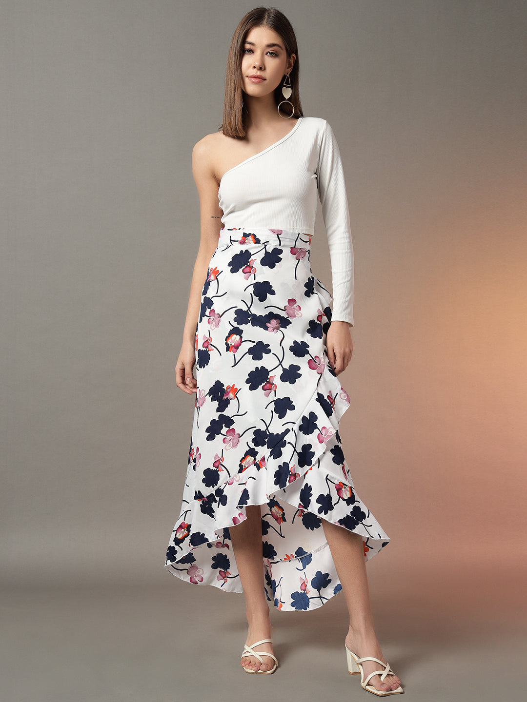 Wrap Around Tie-Up Skirt - White