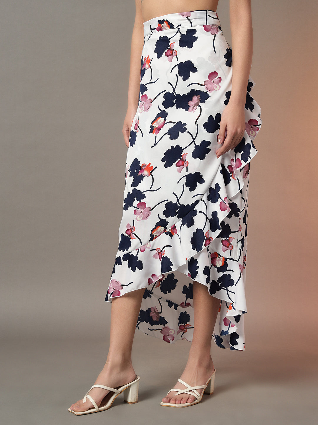 Wrap Around Tie-Up Skirt - White