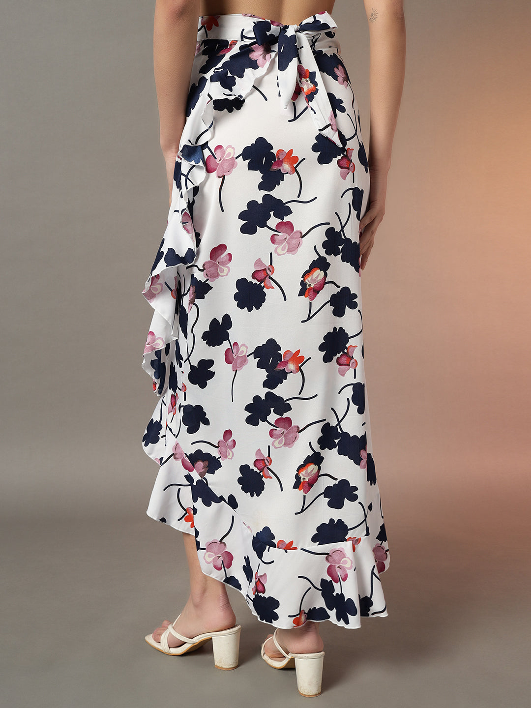 Wrap Around Tie-Up Skirt - White