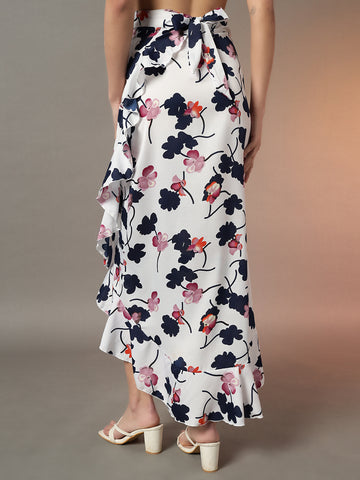 Wrap Around Tie-Up Skirt - White