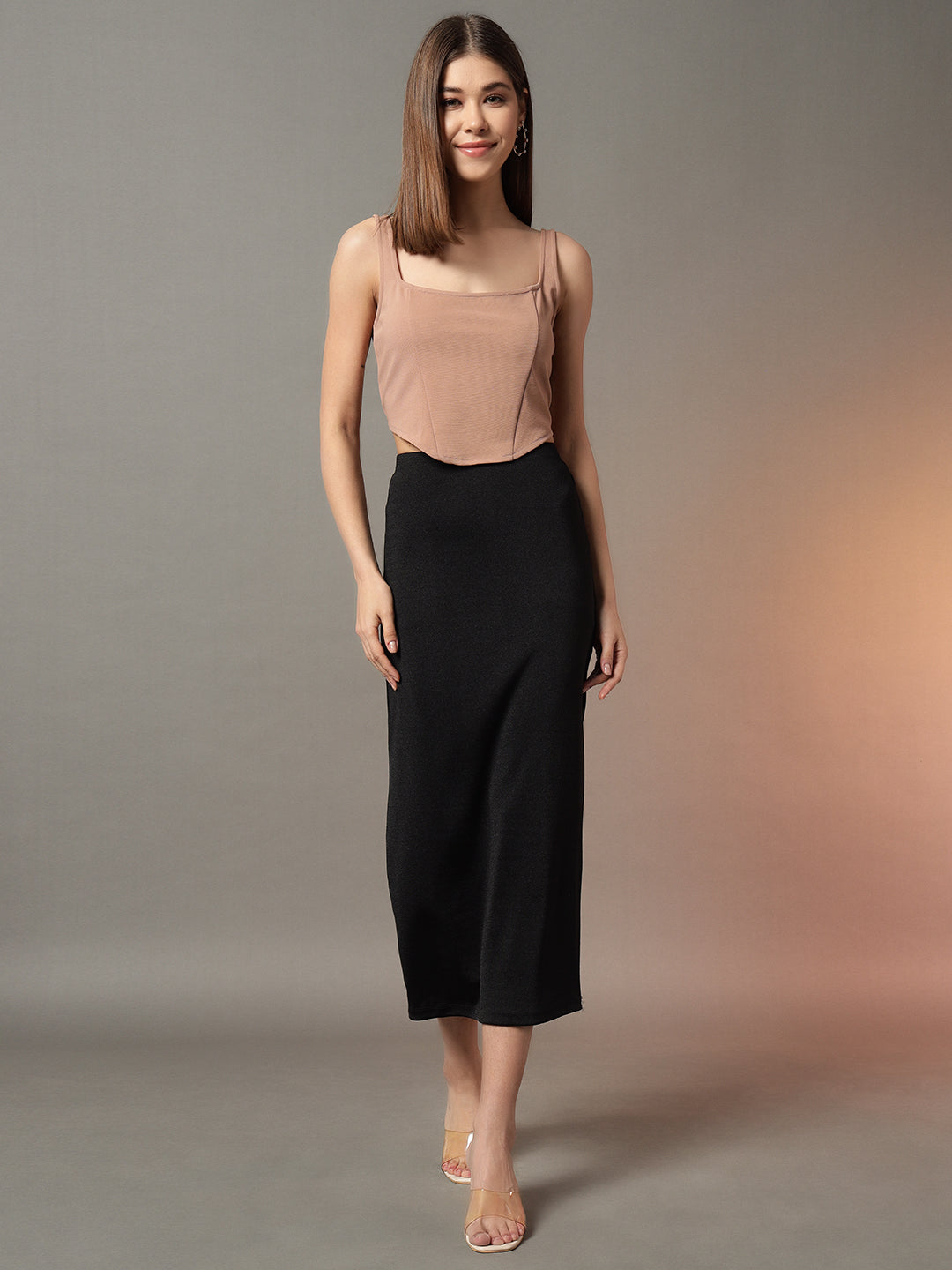 Corset Style Top - Beige