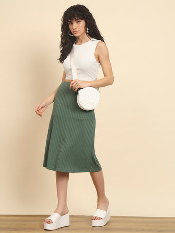 A Line Olive Skirt