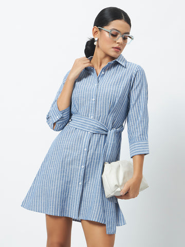 Trend Arrest Striped Shirt Dress