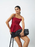 Breeze Peplum Top - Red