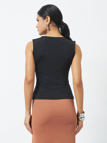 Trend Arrest Wrap Button Detail Top