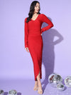 Red Wrap Around Shimmer Dress