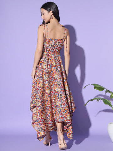 Printed Handkerchief Hem Dress - Multi 2
