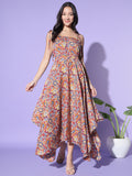 Printed Handkerchief Hem Dress - Multi 2