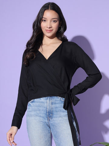 Black Wrap Around Top