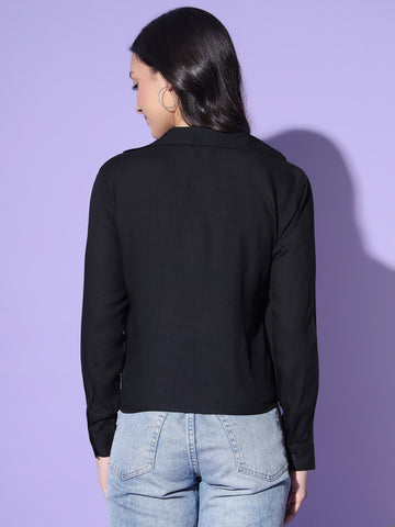 Black Wrap Around Top