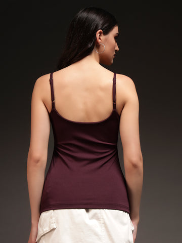 Padded Camisole Top - Wine