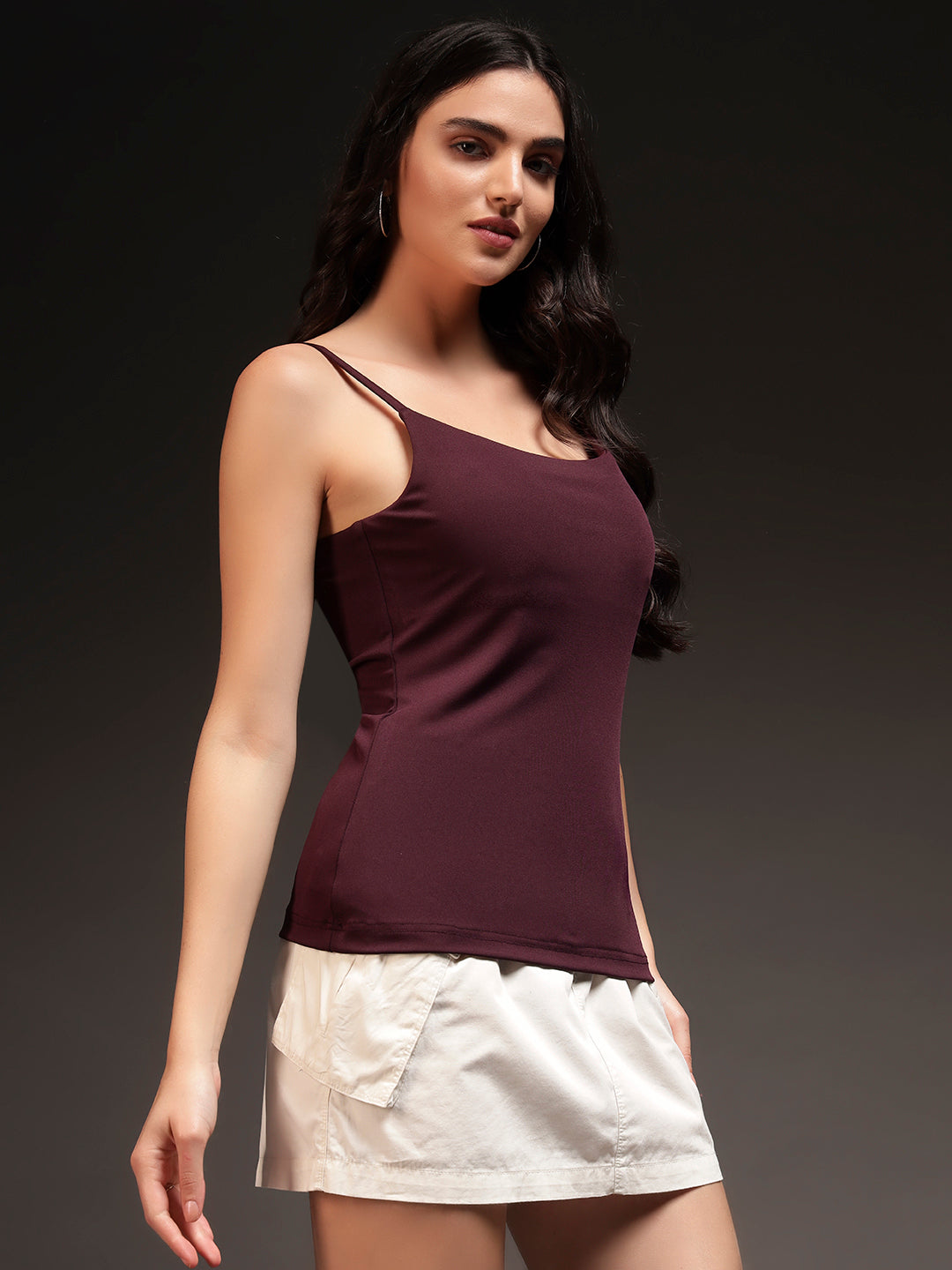 Padded Camisole Top - Wine