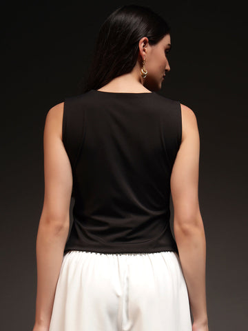 Trend Arrest Women V-Neck Tie-Up Top