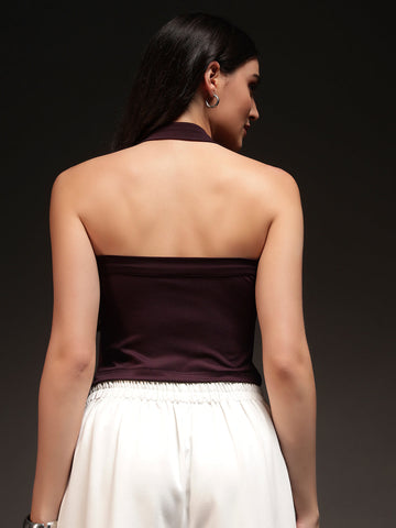 Trend Arrest Women Halter Neck Crop Top