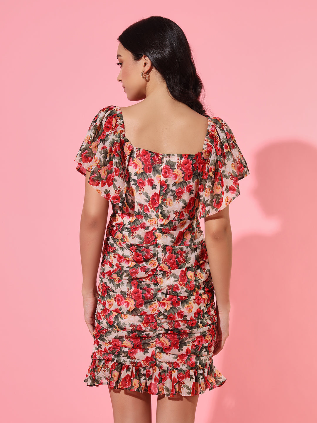 Printed Off Shoulder Dress - Multi