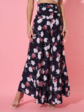 Printed Palazzo Pants - Navy Blue