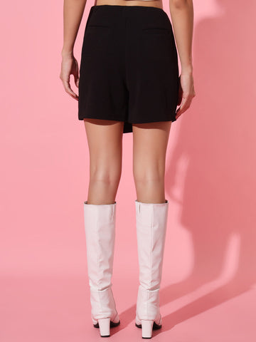 Black Cross Over Mini Skorts