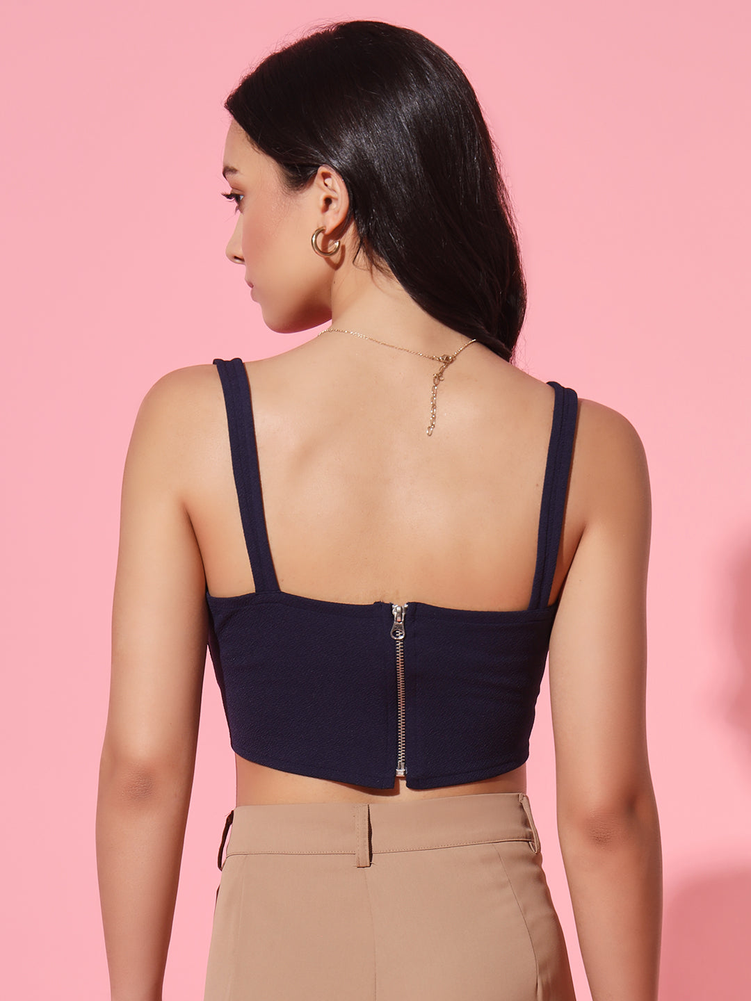 Corset Style Top - Navy