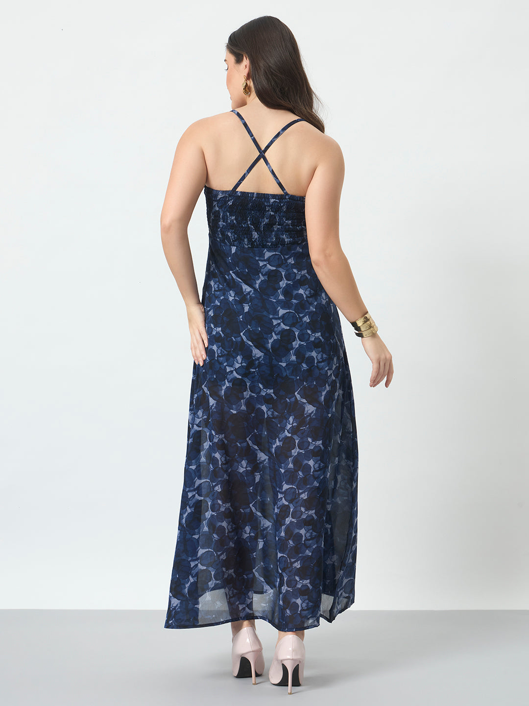 Printed Maxi Dress - Blue