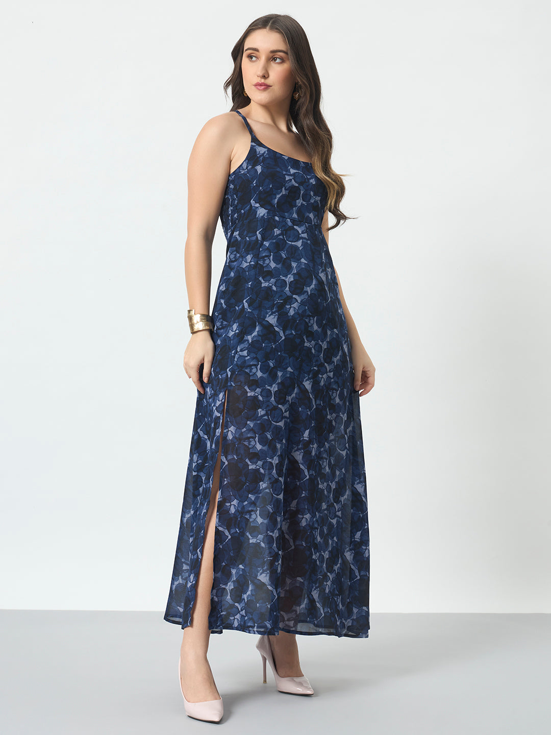 Printed Maxi Dress - Blue