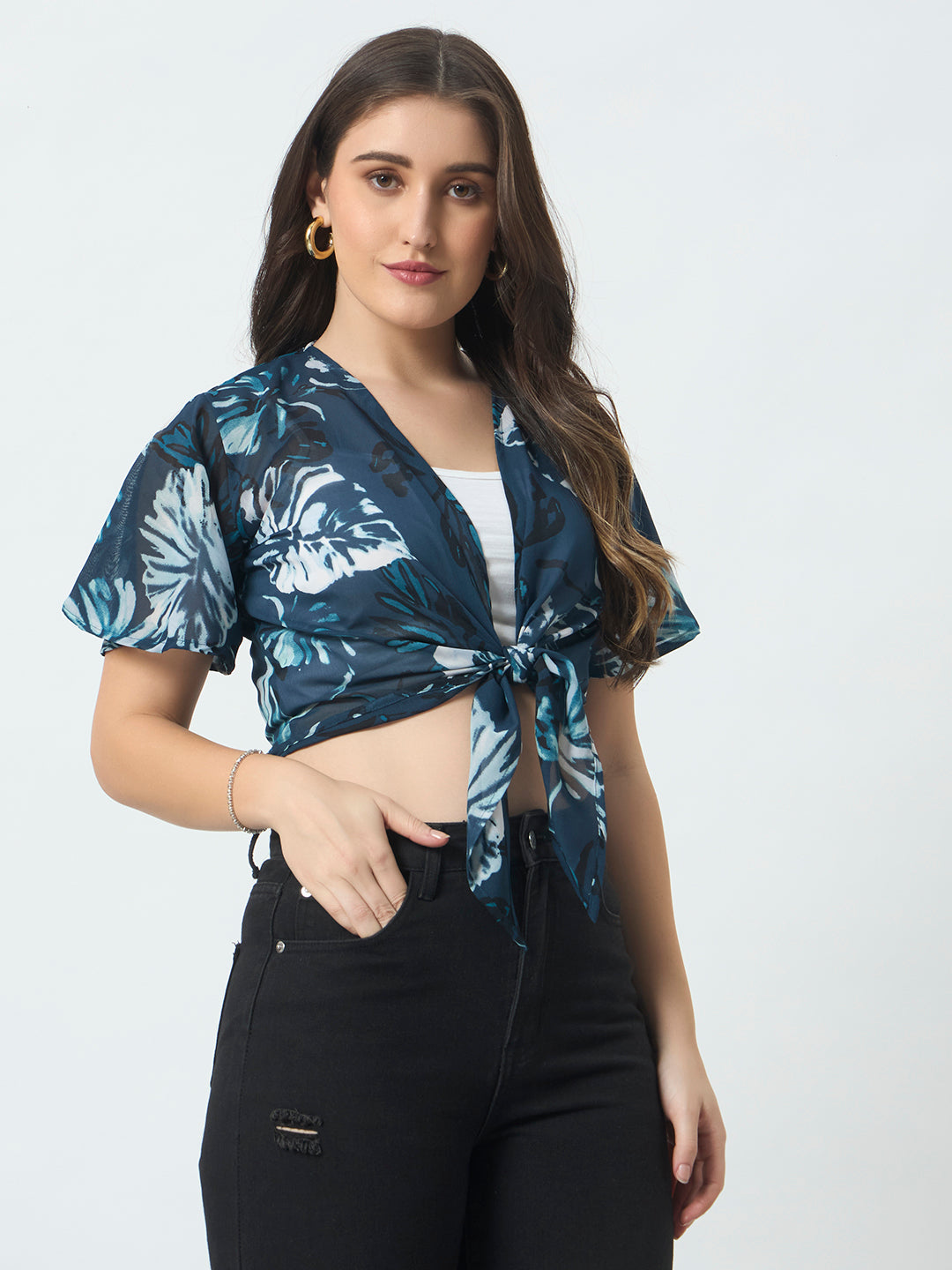 Waterfall Shrug - Teal