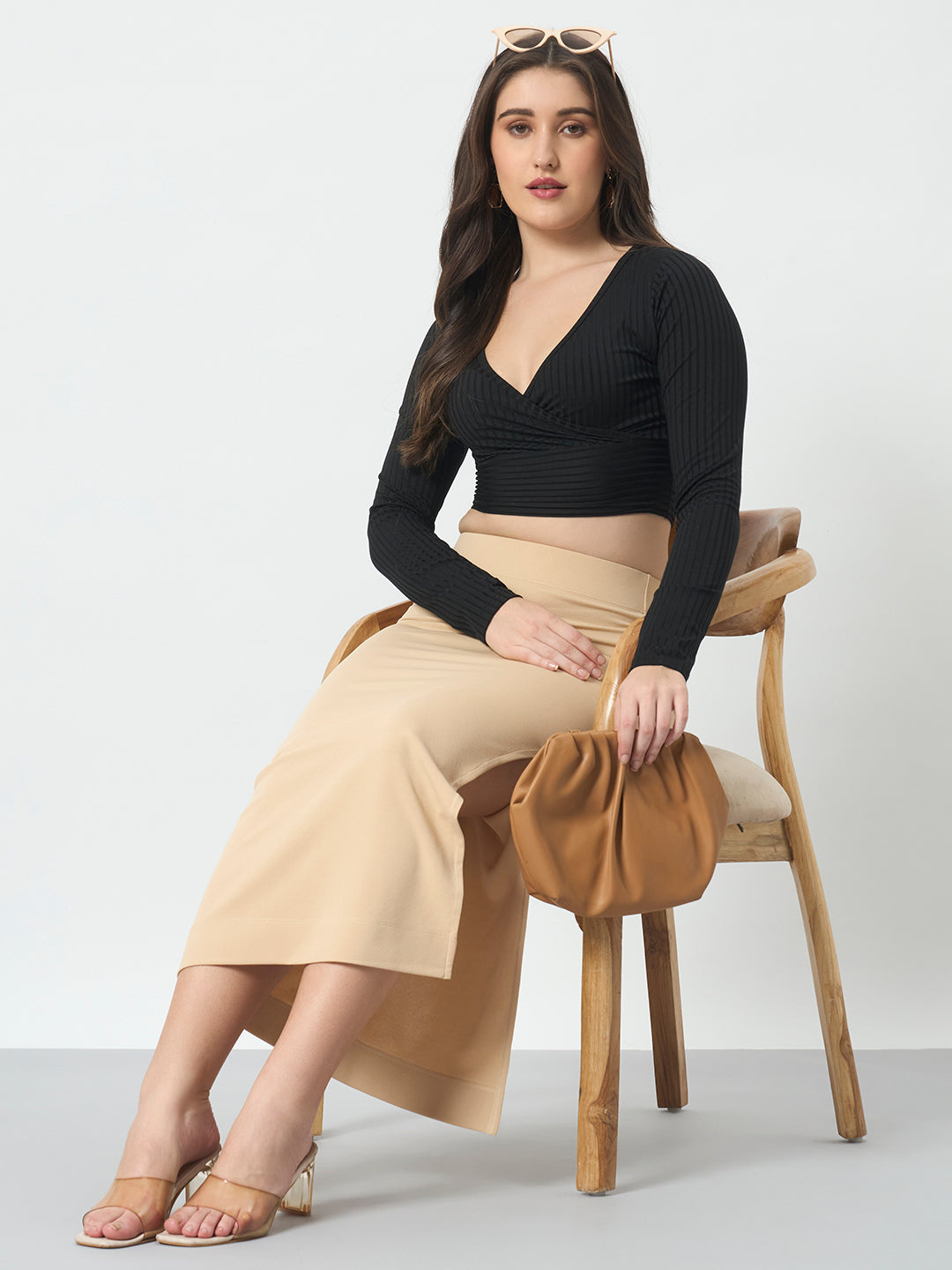 Pencil Maxi Skirt - Beige