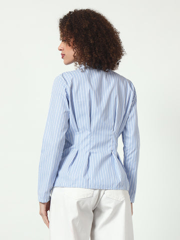 Striped Long Sleeves Shirt - Blue