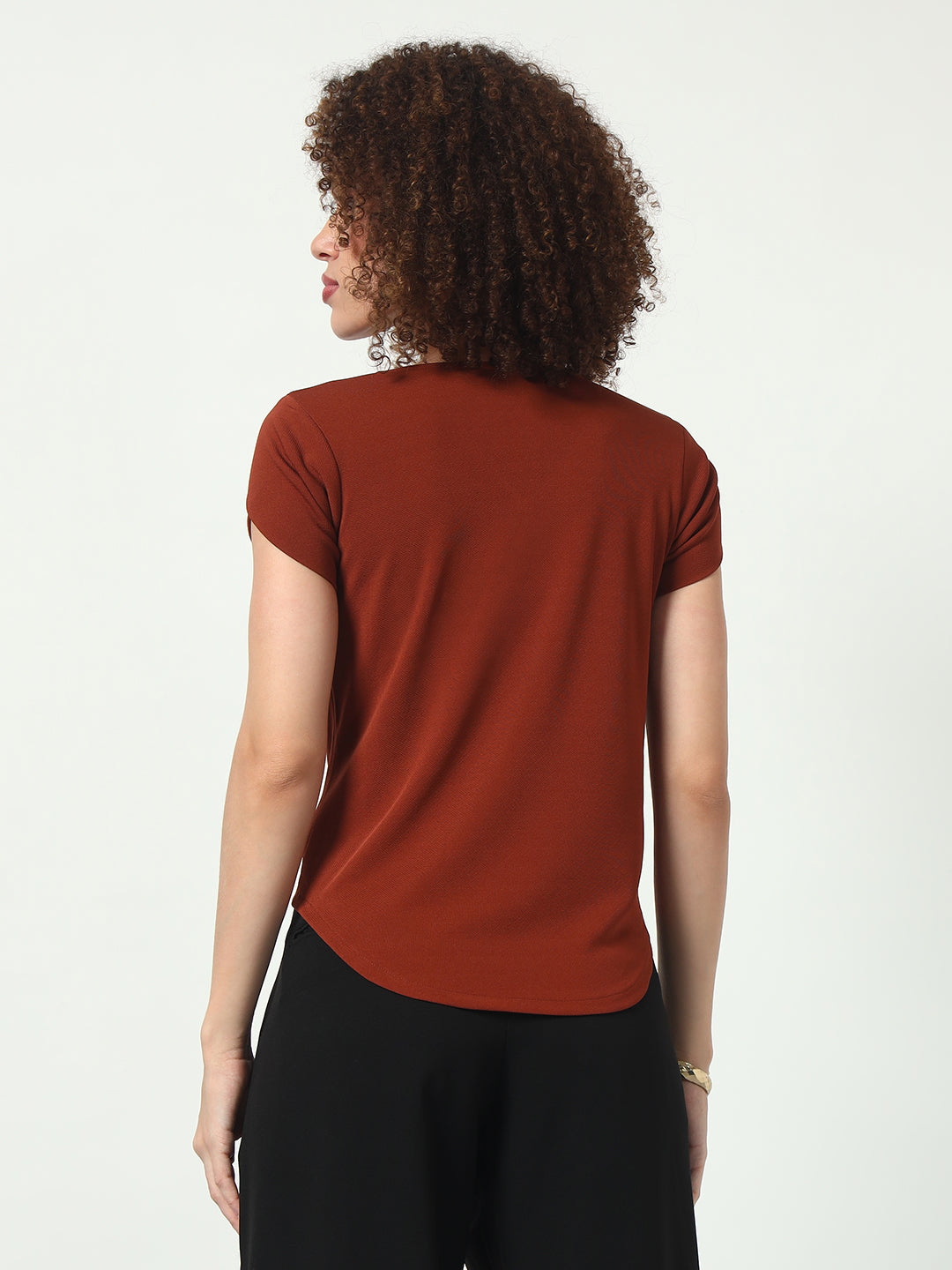 High Low Hem Top - Rust