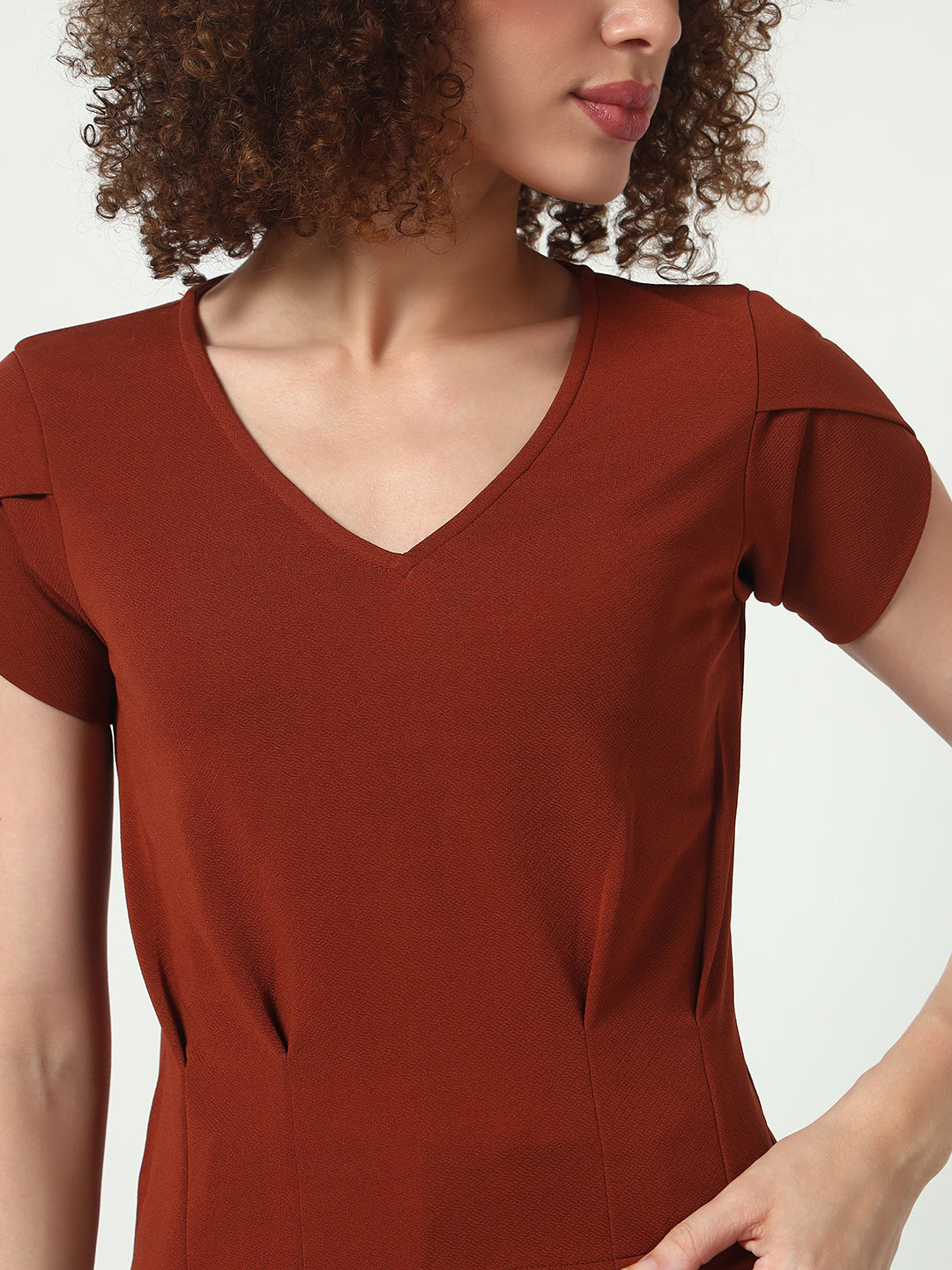 High Low Hem Top - Rust