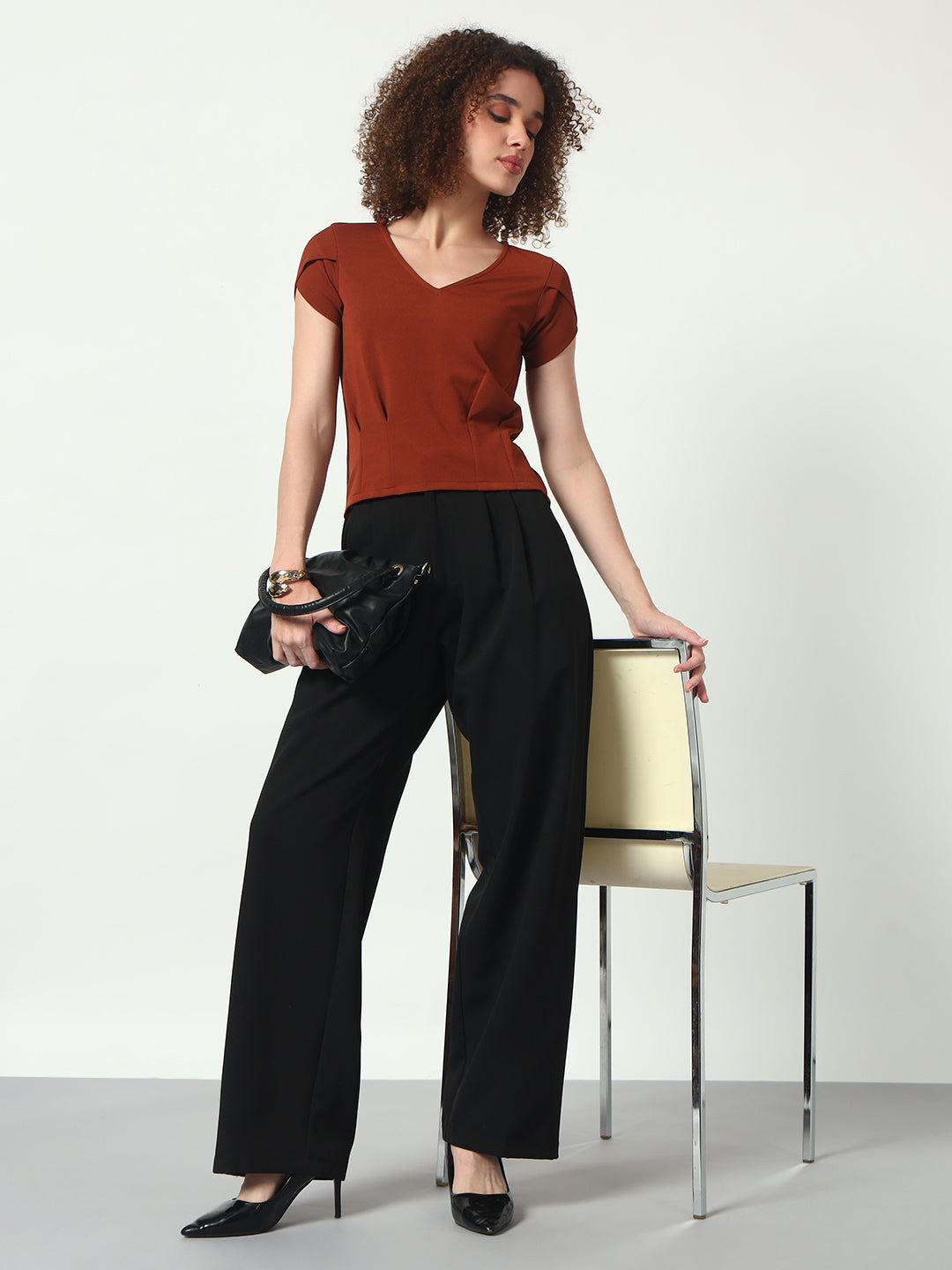 High Low Hem Top - Rust