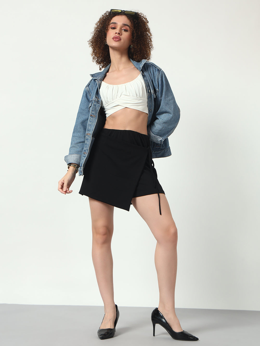 Front Tie up Skorts - Black