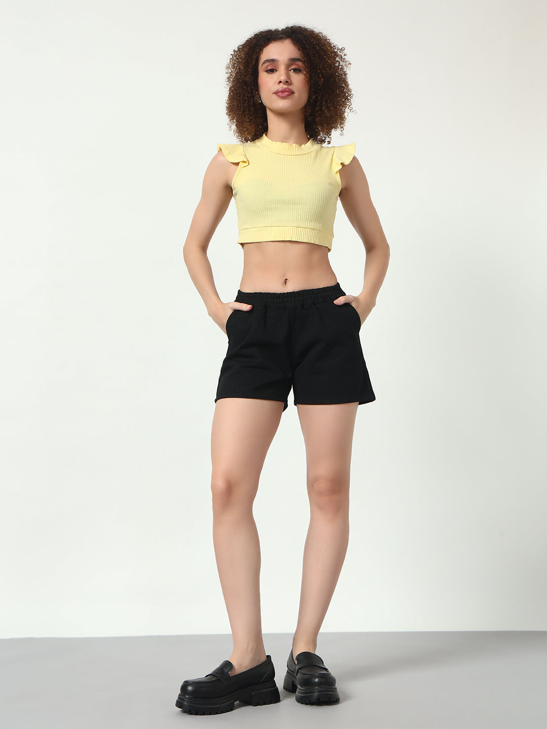 Tinted Denim Shorts - Black