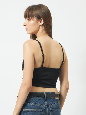 Party Wear Cowl Top - Black