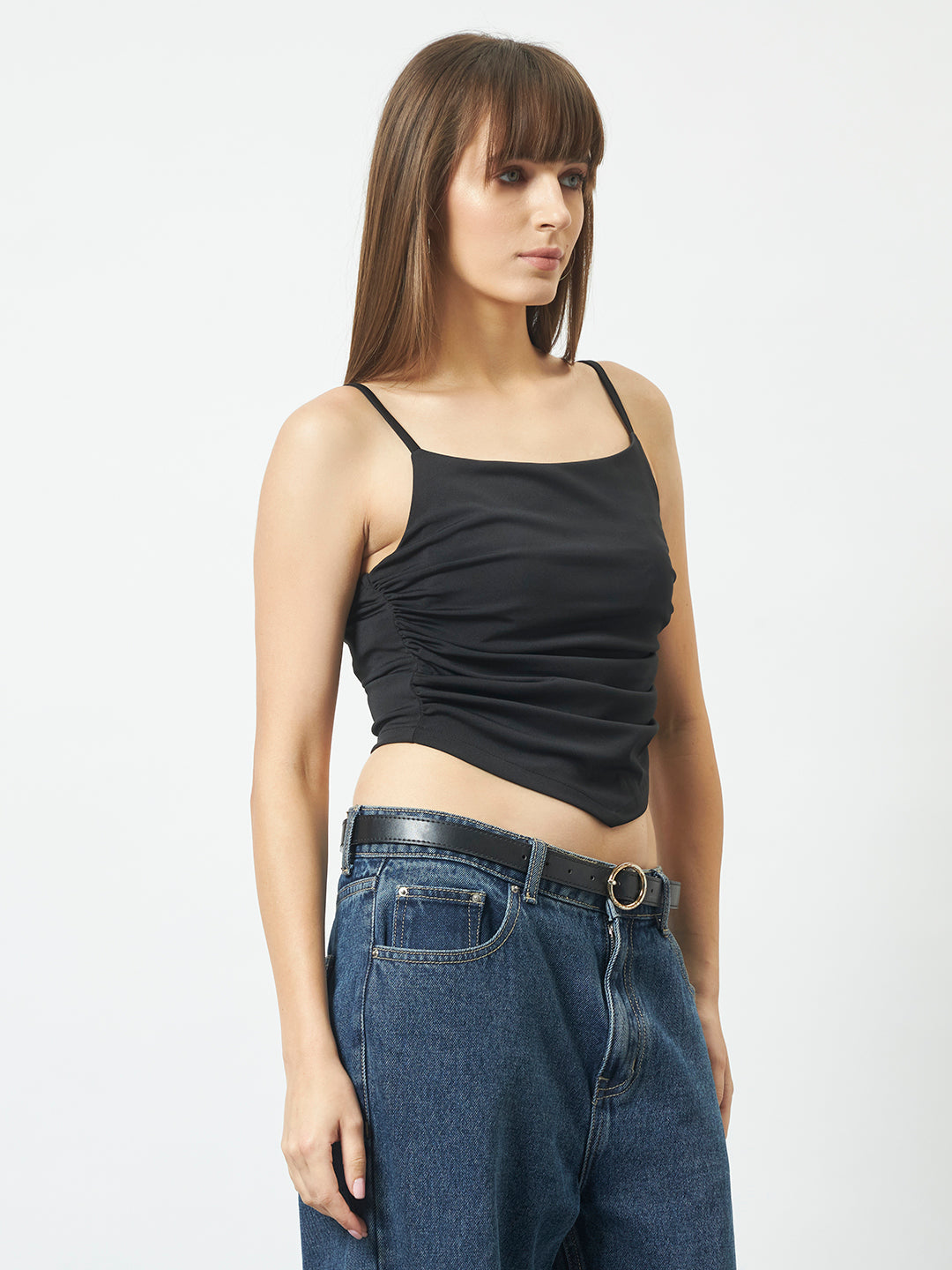 Party Wear Cowl Top - Black