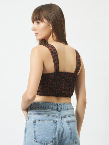 Trend Arrest Leopard Print Bustier Corset Top