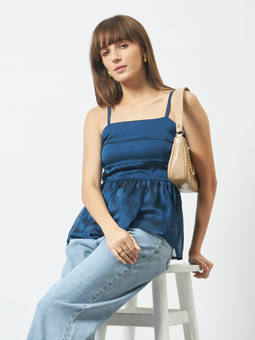 Breeze Peplum Top - Blue