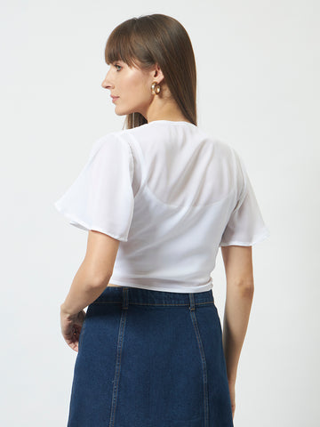 Waterfall Crop Shrug - Off-White
