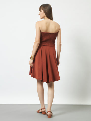 Off Shoulder Dress - Rust
