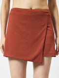 Cross Over Mini Skorts - Rust