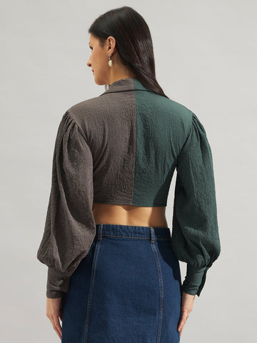 Trend Arrest Women Colorblock Shirt Style Top
