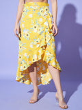 Wrap Around Tie-Up Skirt - Yellow